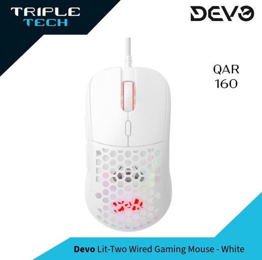 Devo Gaming Mouse - Lit-Two (White)